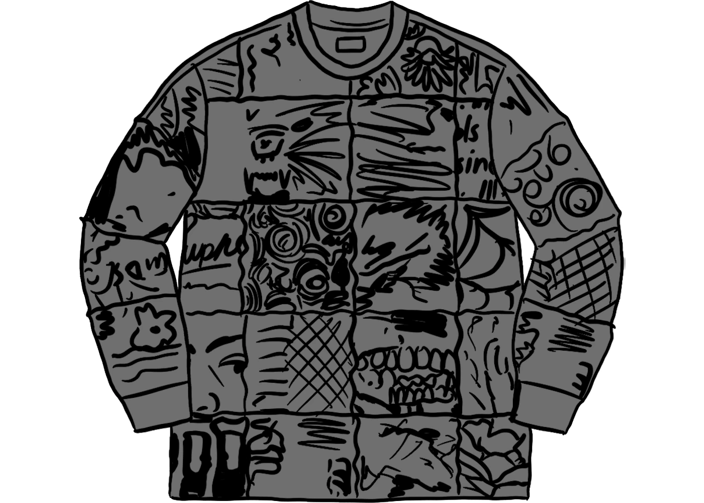 Supreme Mosaic Patchwork L/S Top Black