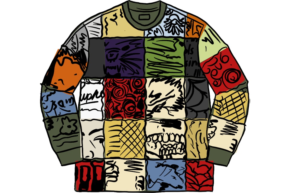 Supreme Mosaic Patchwork L/S Top Multicolor