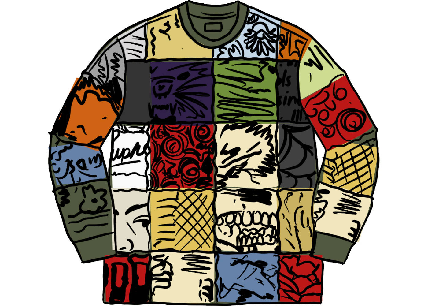 Supreme Mosaic Patchwork L/S Top Multicolor