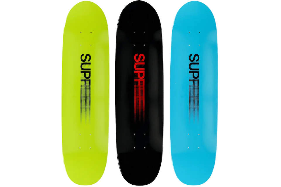 Supreme Motion Logo Cruiser Skateboard Deck Black/Blue/Lime Set