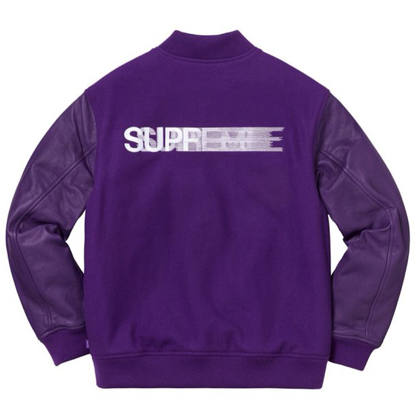 supreme motion logo varsity jacket 紫-