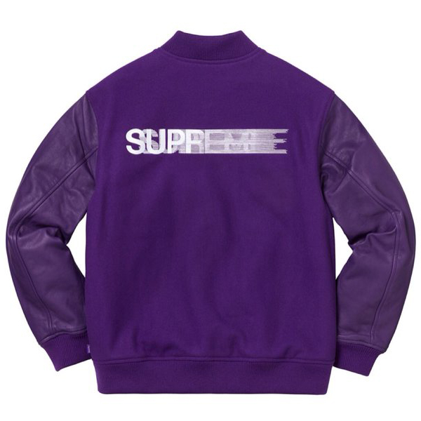 Supreme Motion Logo Varsity Jacket Purple Men's - FW18 - US