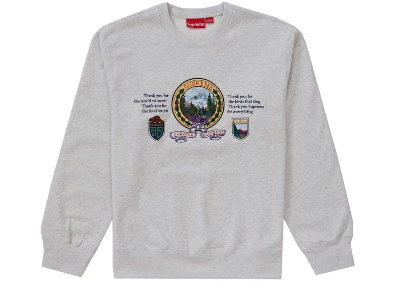 Supreme Mountain Crewneck Ash Grey Men's - FW19 - US