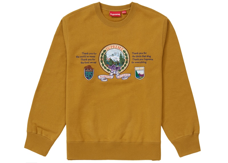 Supreme Mountain Crewneck Dark Mustard - FW19 - US