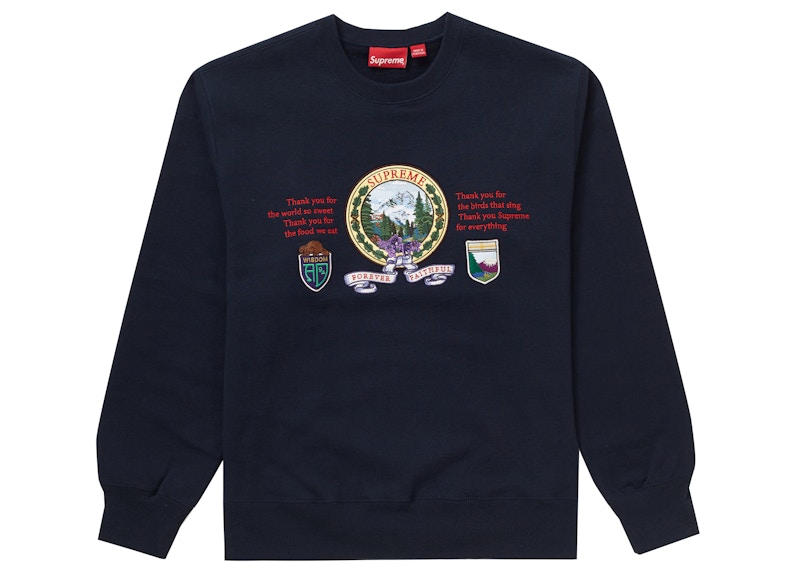 Supreme Mountain Crewneck Navy Men's - FW19 - US