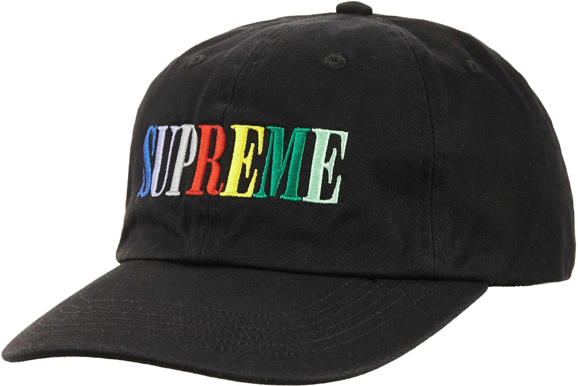 Supreme Multi Color Logo 6-Panel Camp Cap Hat