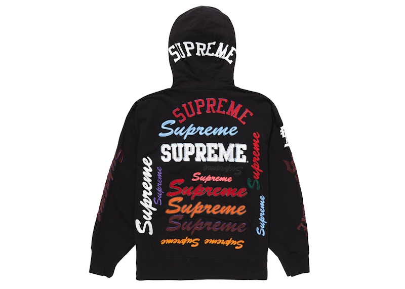 supreme multi logo hooded M シュプリーム-