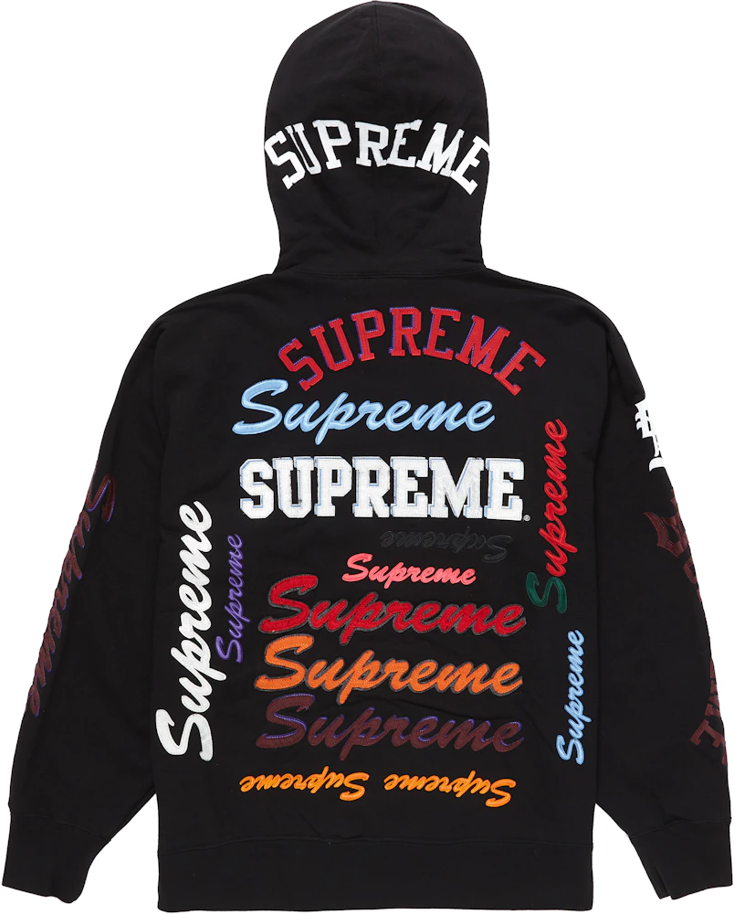 Supreme Multi Logo Hooded Sweatshirt Black Men's - FW21 - US