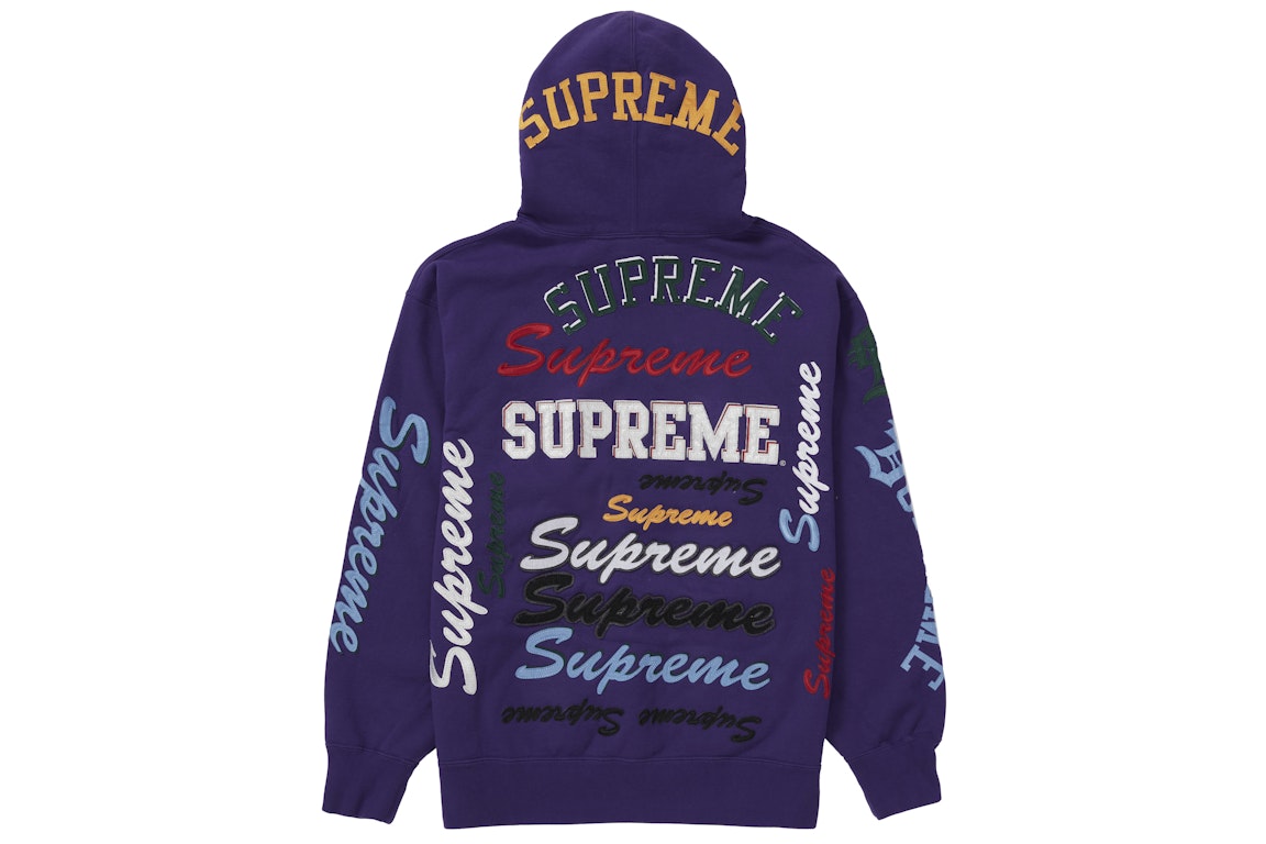 Pre-owned Supreme Multi Logo Hooded Sweatshirt Purple
