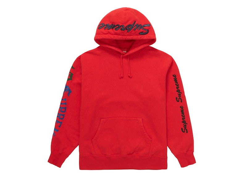 Supreme Multi Logo Hooded Sweatshirt Red Men's - FW21 - US