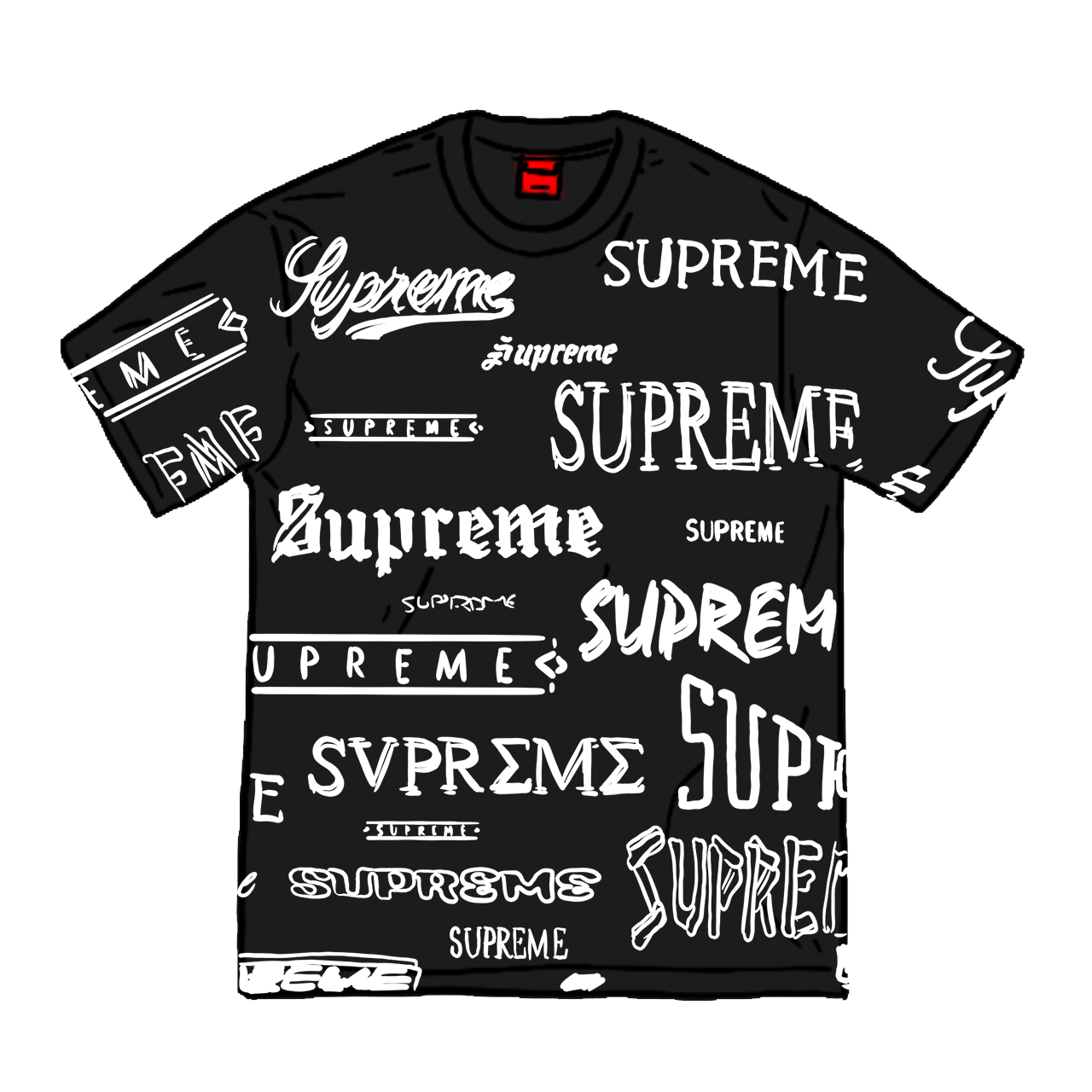black on black supreme shirt