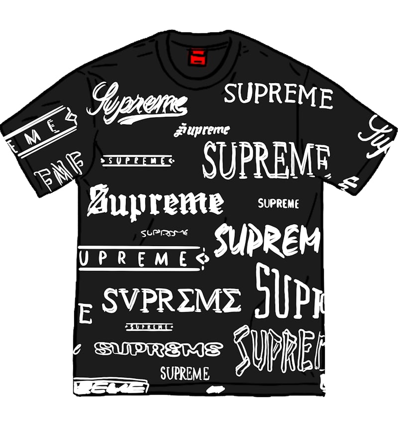 Supreme Multi Logo Tee Black Men s FW20 US