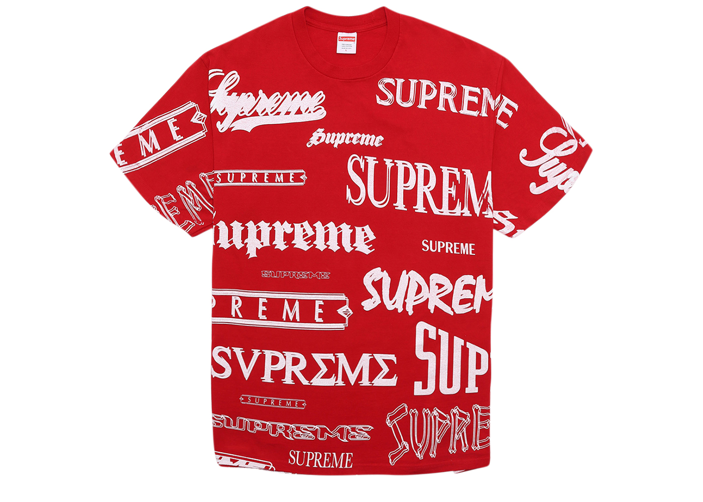 Supreme Multi  Logo Tee RED  Smallトップス