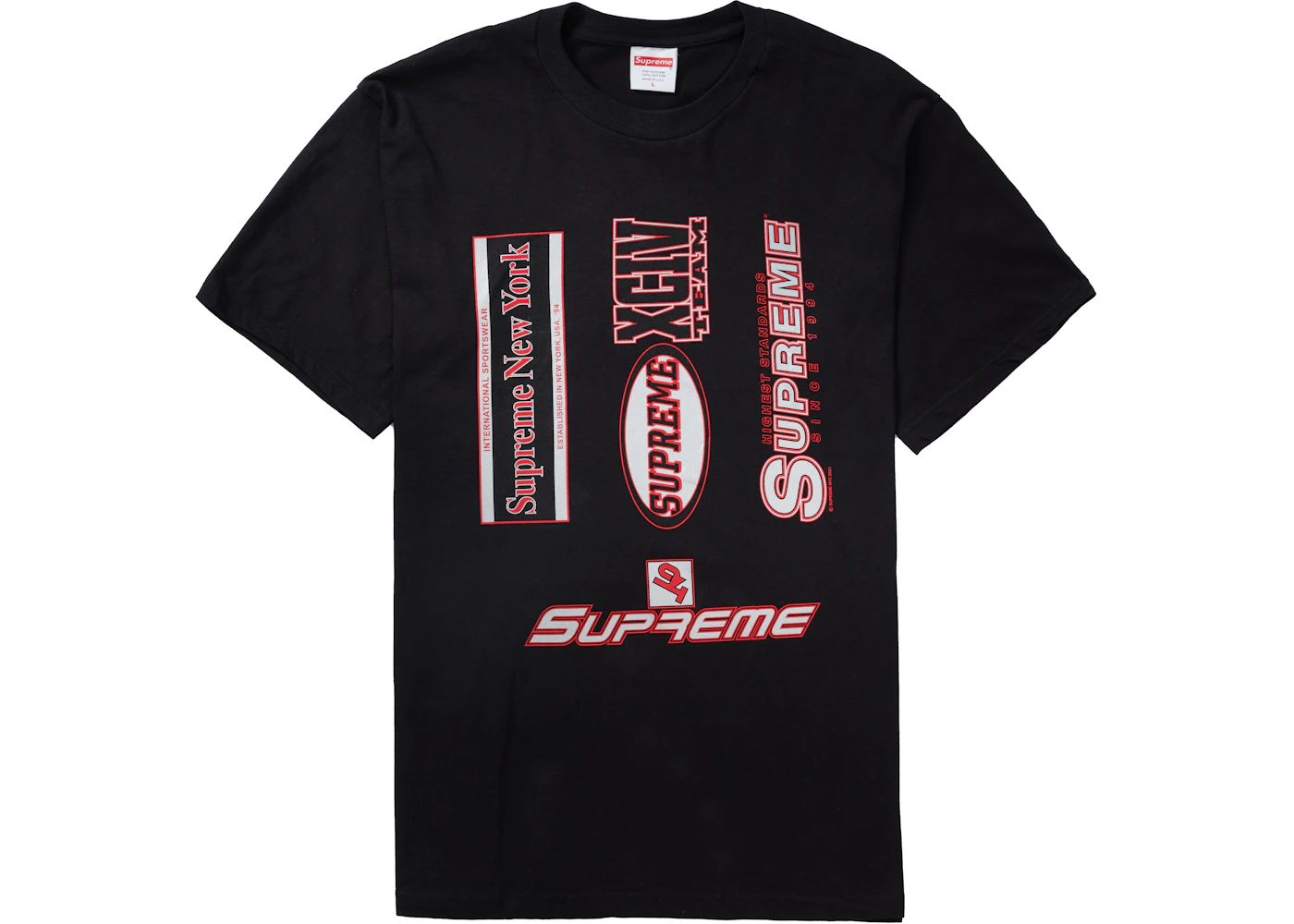 Supreme Multi Logos Tee Black Men's - FW21 - US