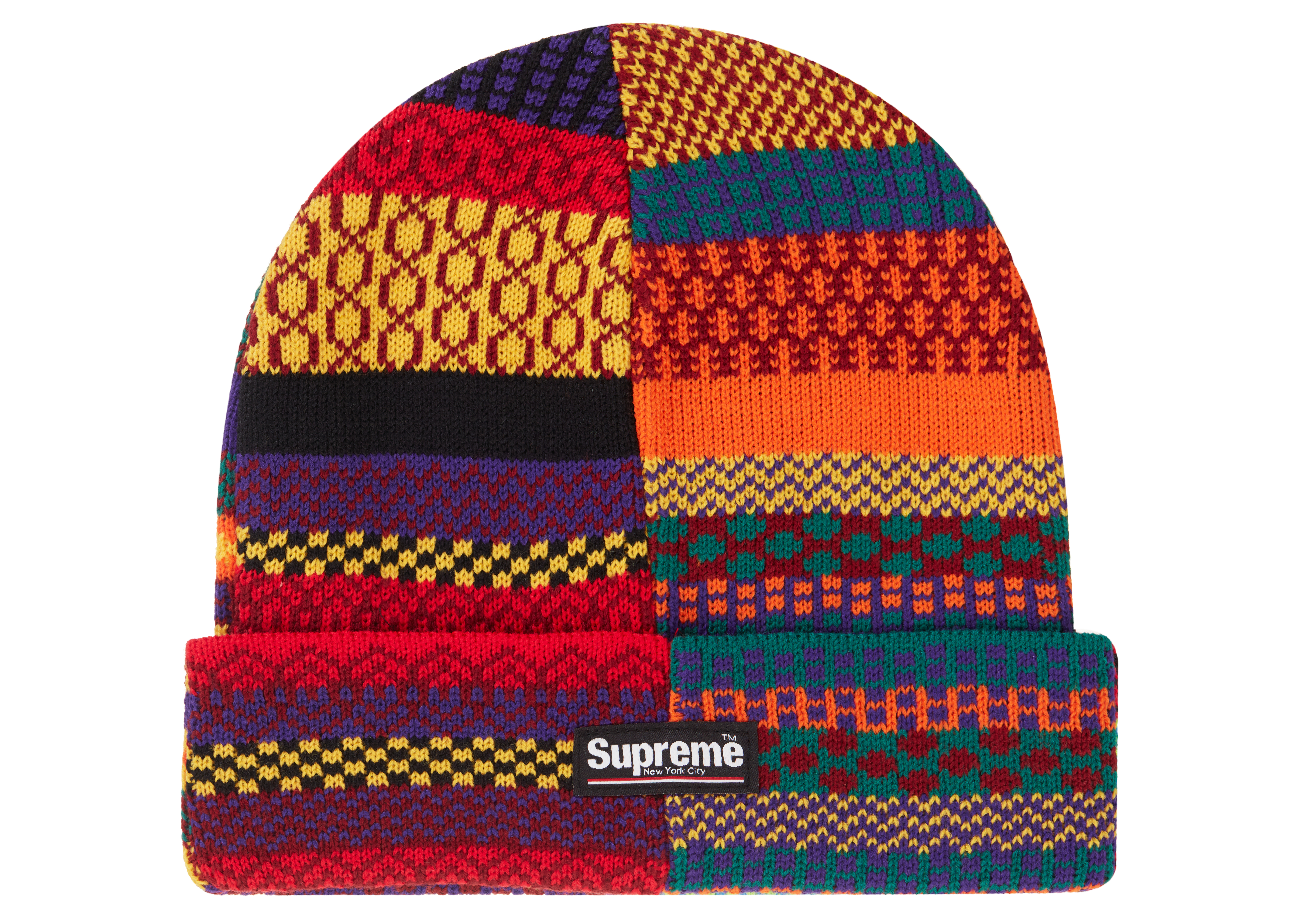 Supreme Multi Pattern Beanie Multicolor