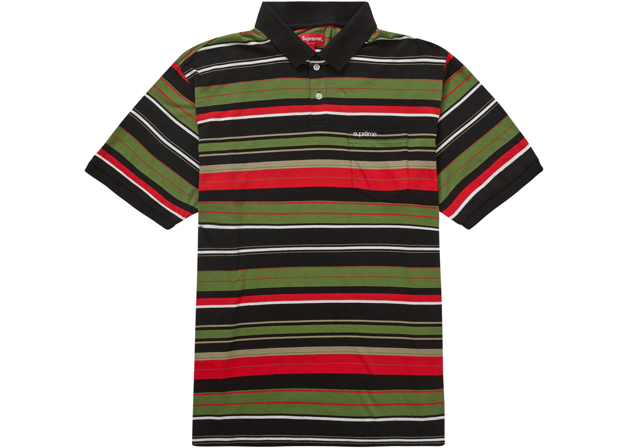 Supreme Stripe Button Up Polo White Men's - SS22 - US