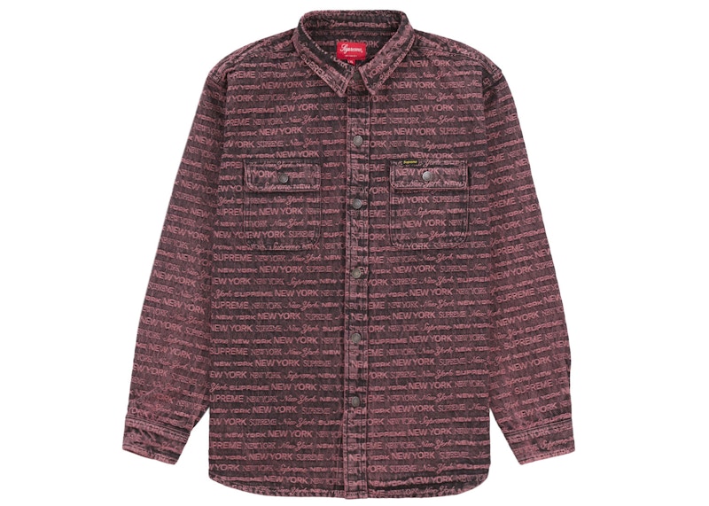 Supreme Multi Type Jacquard Denim Shirt Purple