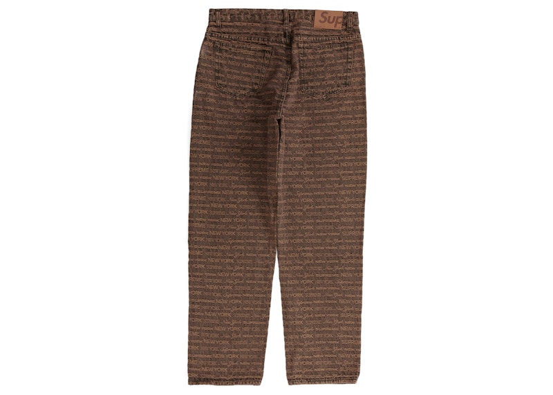 Supreme Multi Type Jacquard Regular Jean Brown Men's - FW22 - US