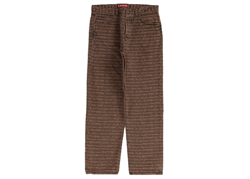 Supreme Multi Type Jacquard Regular Jean Brown Men's - FW22 - US