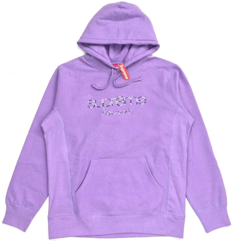 Supreme Multicolor Classic Logo Hoodie Dust Lavender Men's - SS17 - US