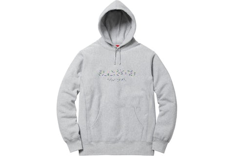 Supreme Multicolor Classic Logo Hoodie Heather Grey Men's SS17 US