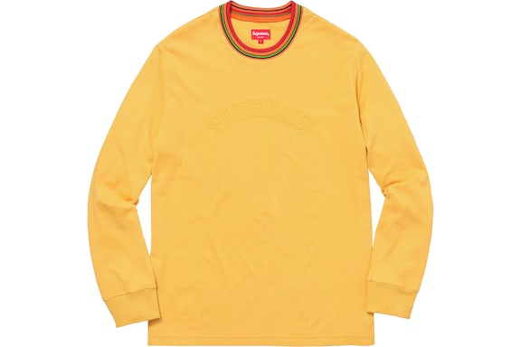Supreme Multicolor Striped Rib L/S Top Yellow