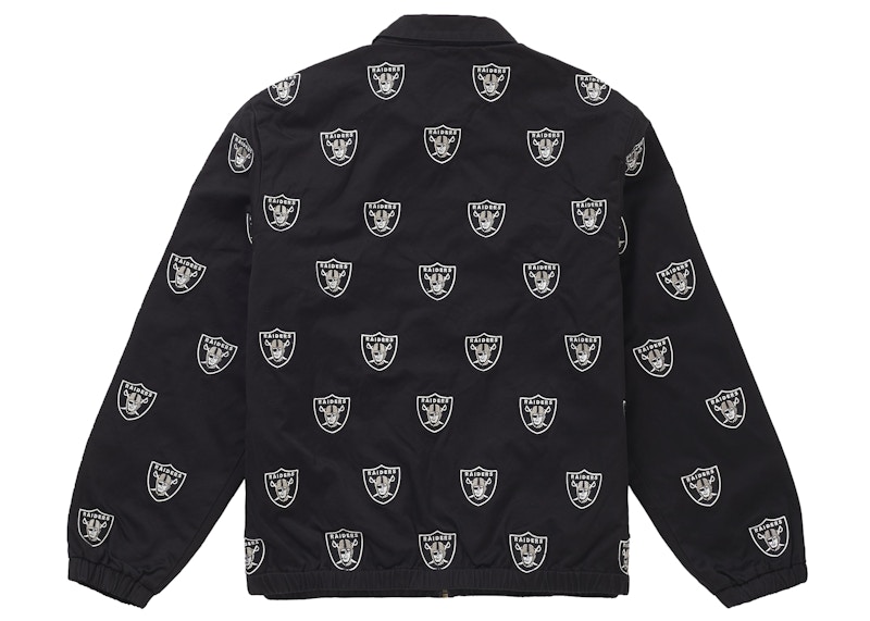 Supreme NFL x Raiders x '47 Embroidered Harrington Jacket Black 