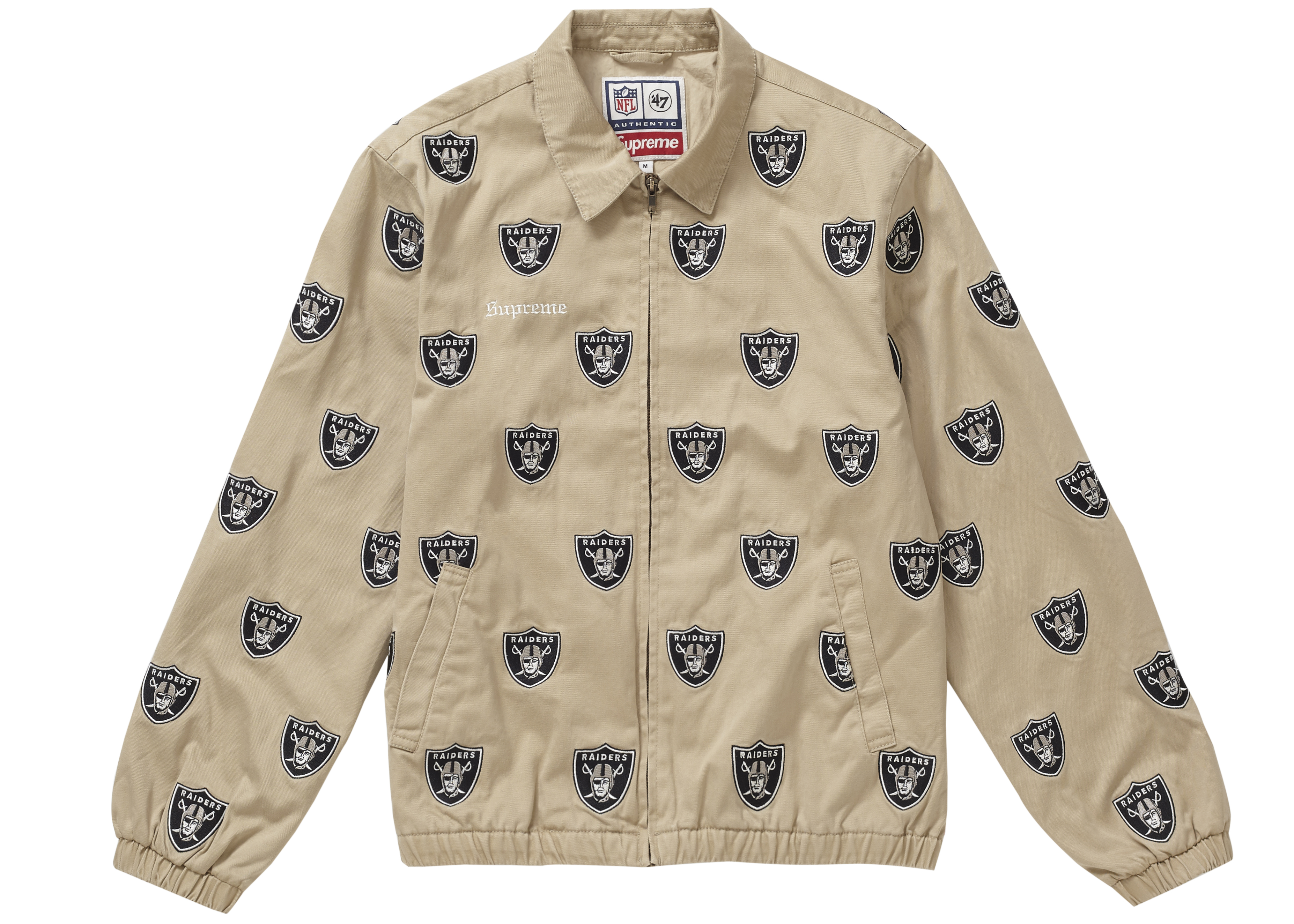 Supreme NFL x Raiders x '47 Embroidered Harrington Jacket Khaki