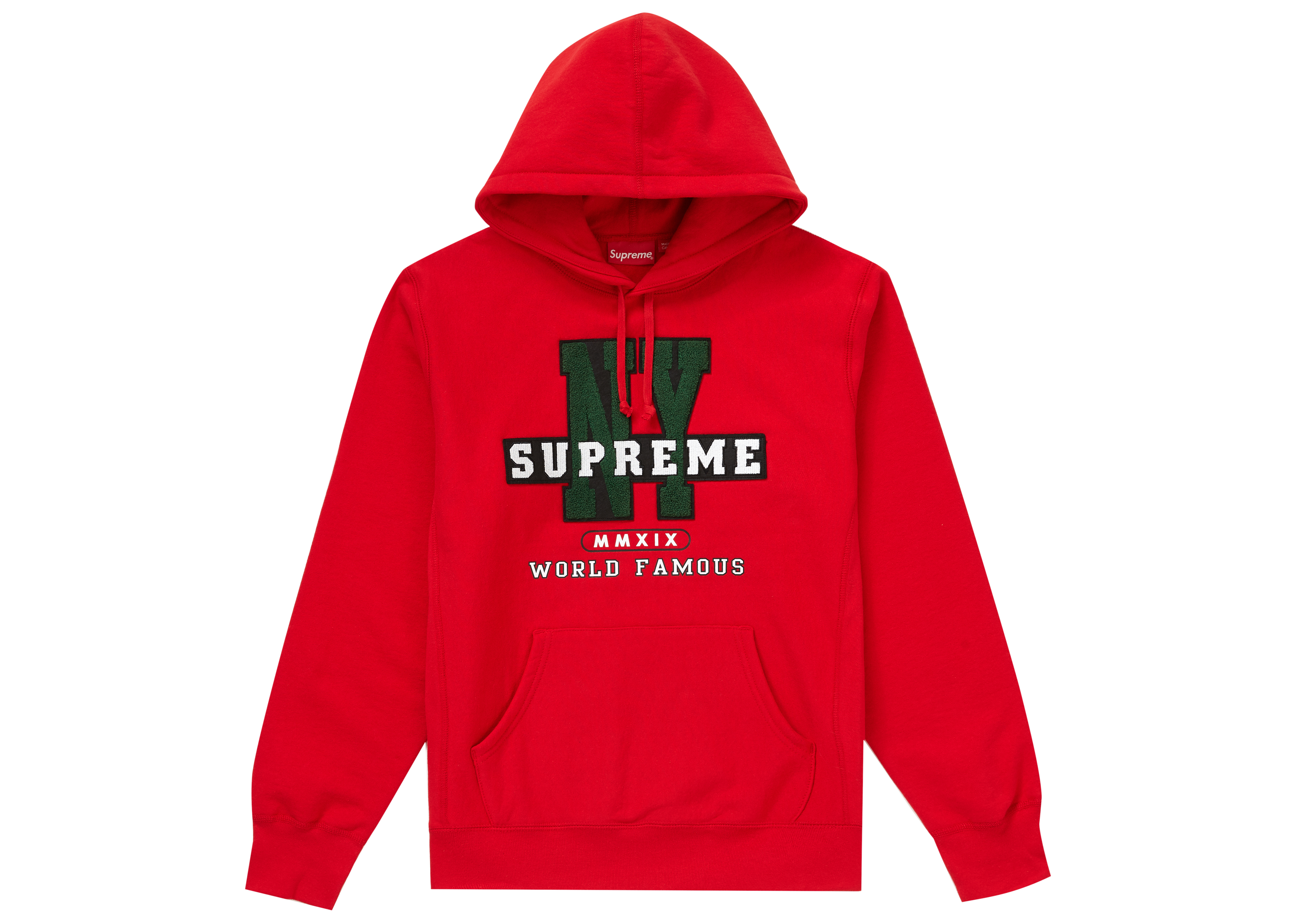 Supreme NY Hooded Sweatshirt Red Men's - FW19 - US