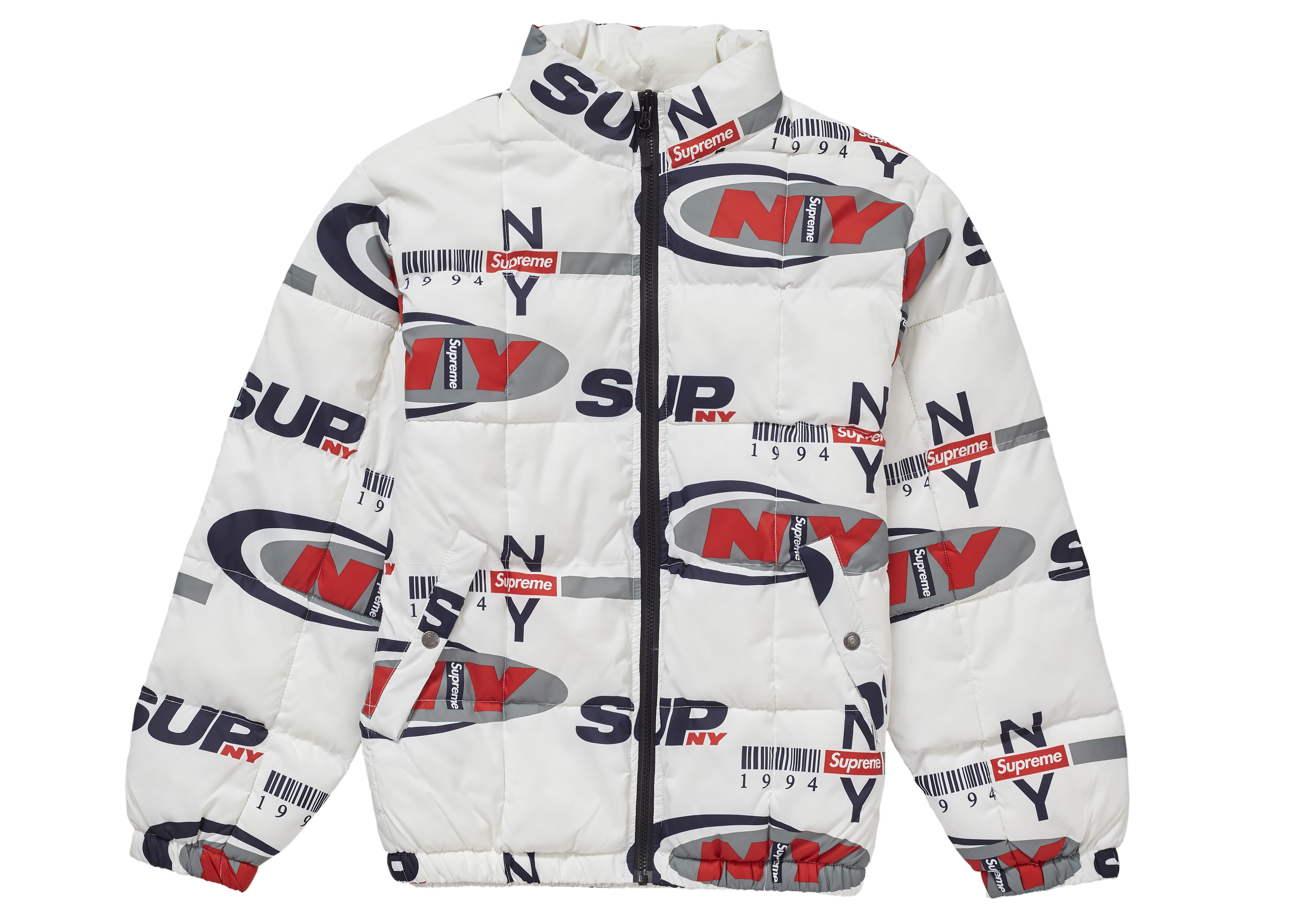 Supreme Supreme NY Reversible Puffy Jacket White Men's - FW18 - US