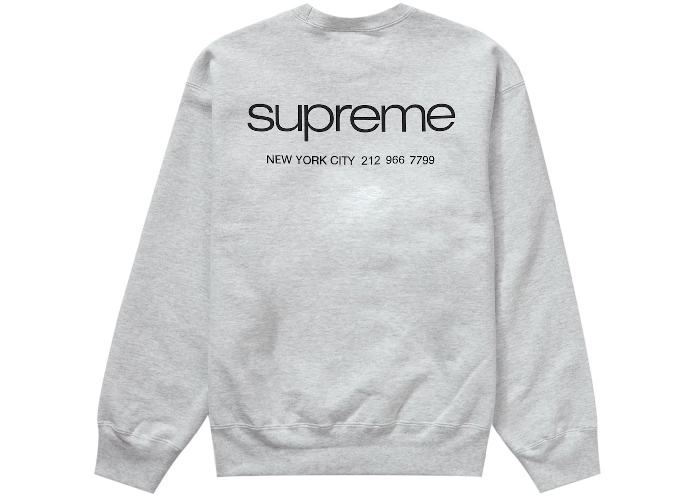 Supreme New York Supreme Gray Sweatshirt Supreme NYC Crewneck Ash