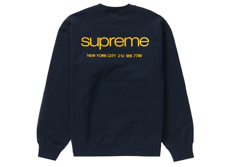 Supreme NYC Crewneck Navy Men's - FW23 - US