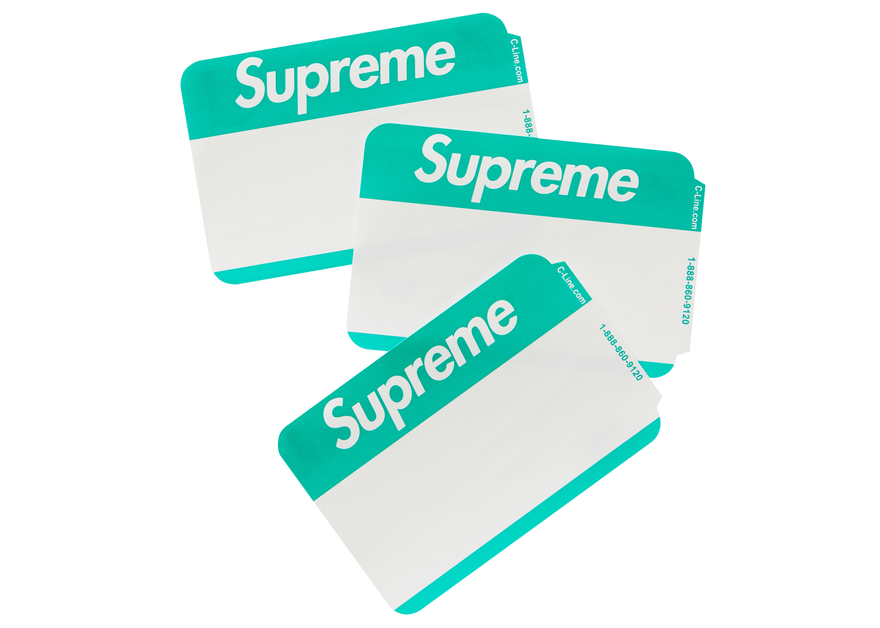 Supreme Name Badge Stickers (Pack of 100) Green - FW20 - US