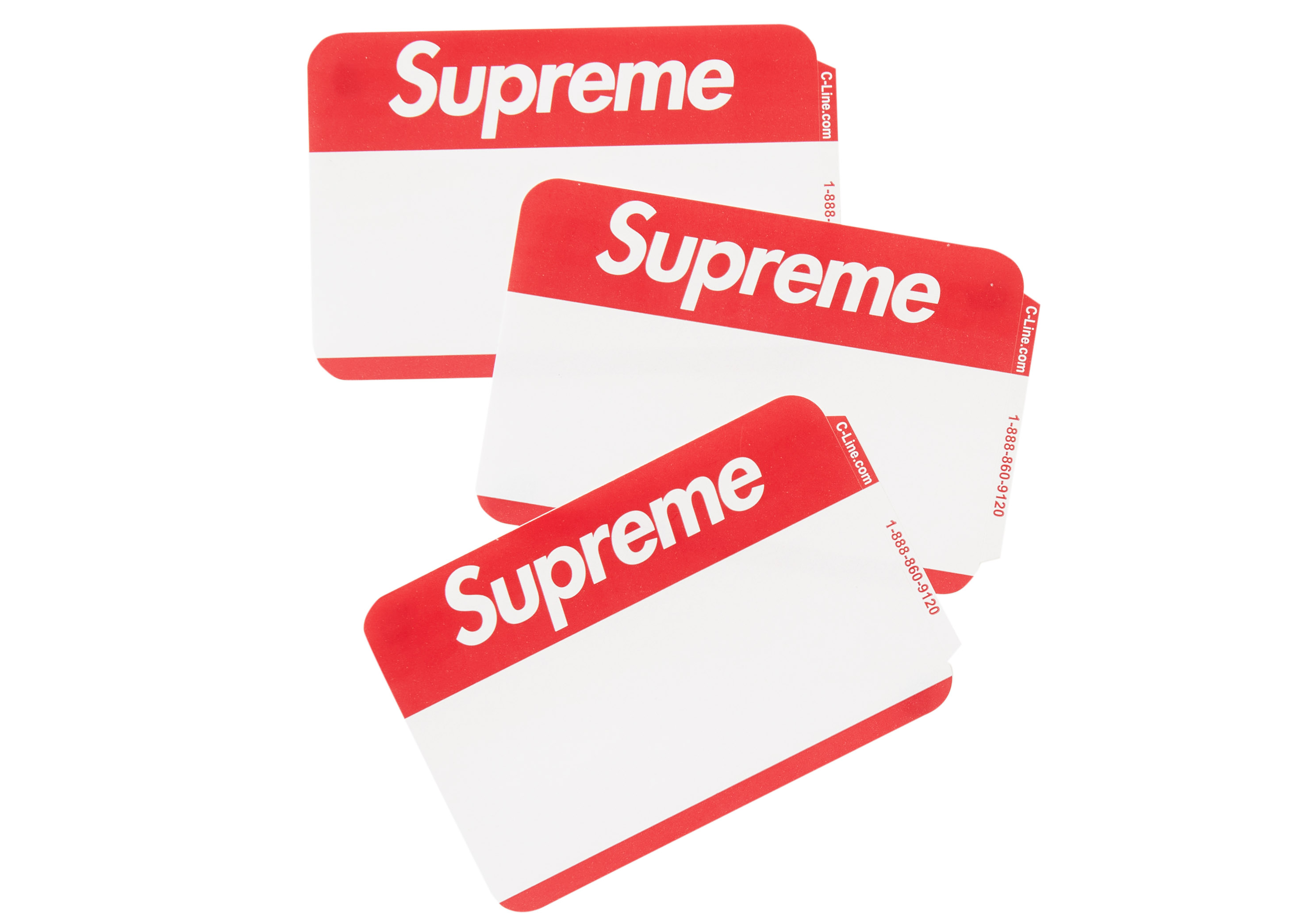 Supreme Name Badge Stickers (Pack of 100) Red - FW20 - US