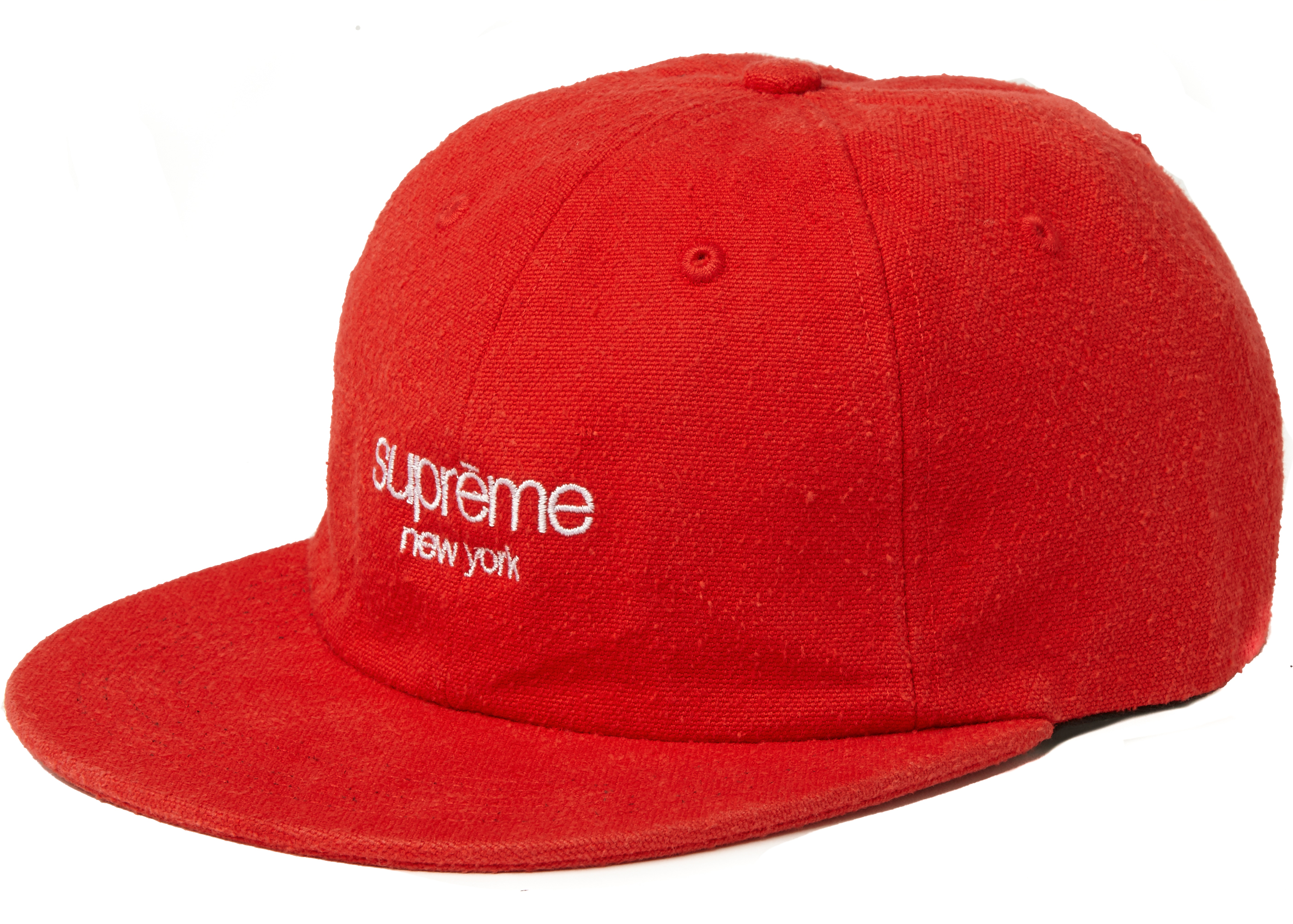 Supreme Napped Canvas Classic Logo 6-Panel Red