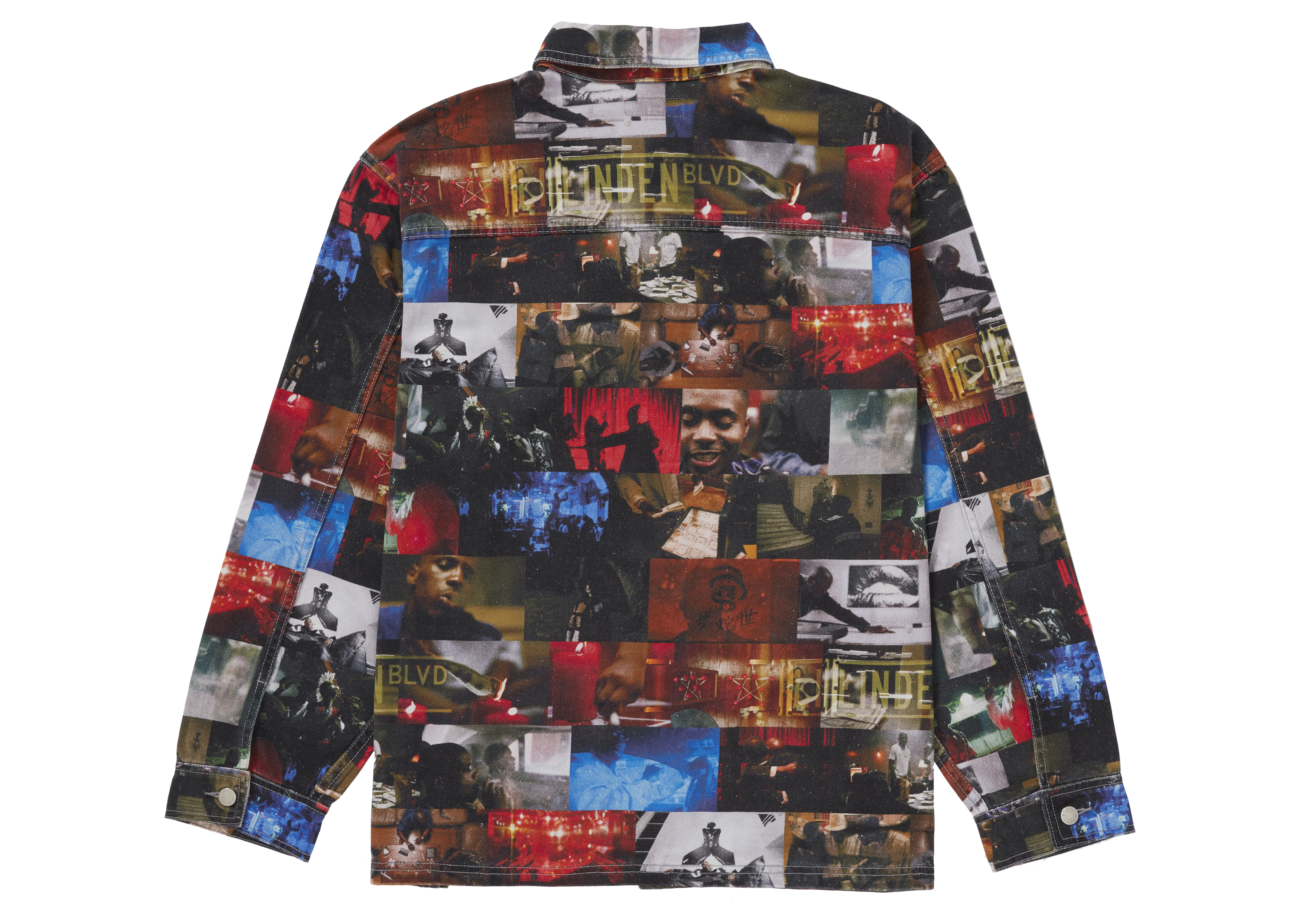 Supreme Nas and DMX Collage Denim Chore Coat Multicolor Men's