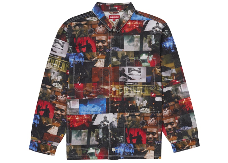 Supreme Nas and DMX Collage Denim Chore Coat Multicolor Men's