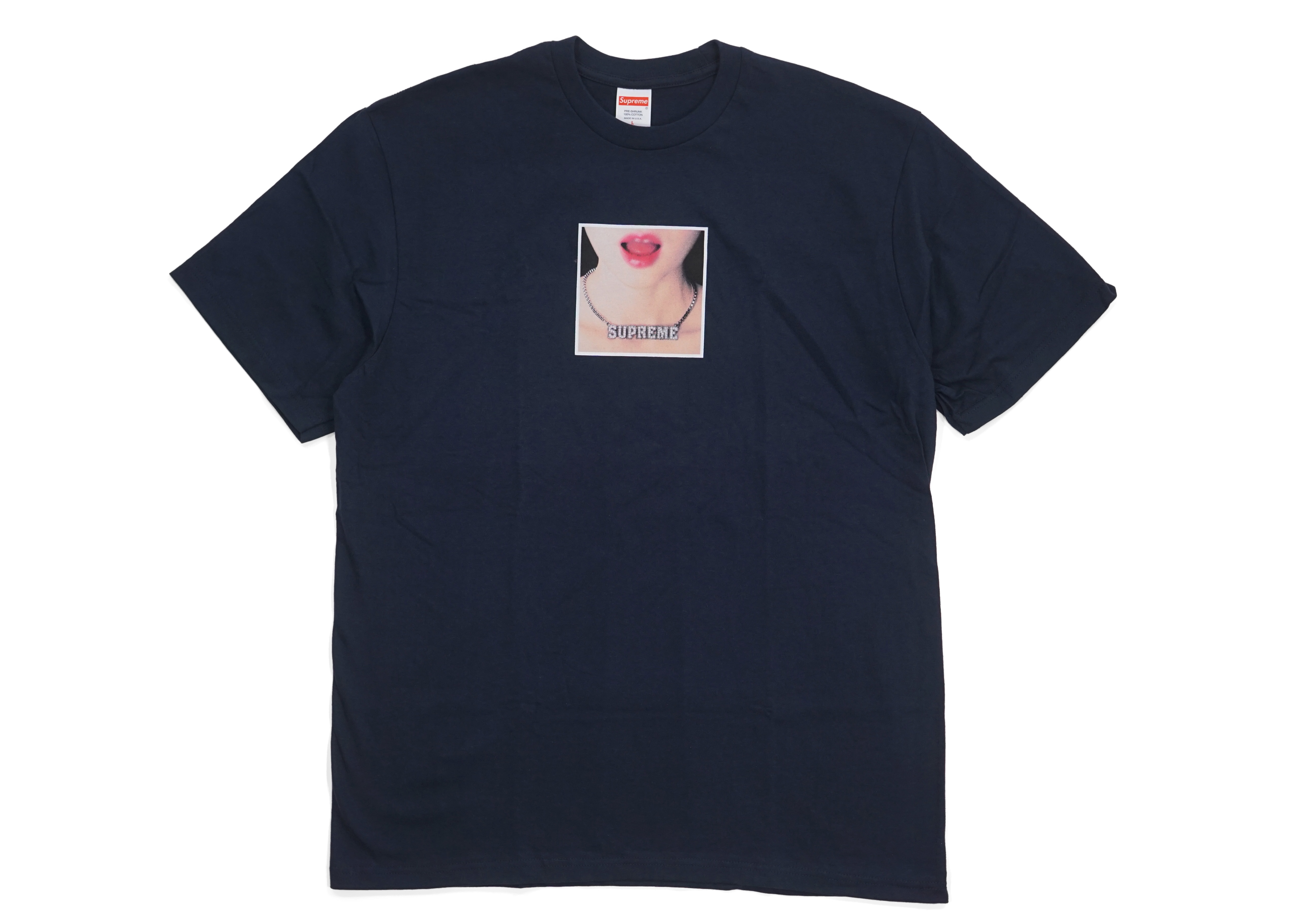 Supreme Necklace Tee Navy - SS18 - US