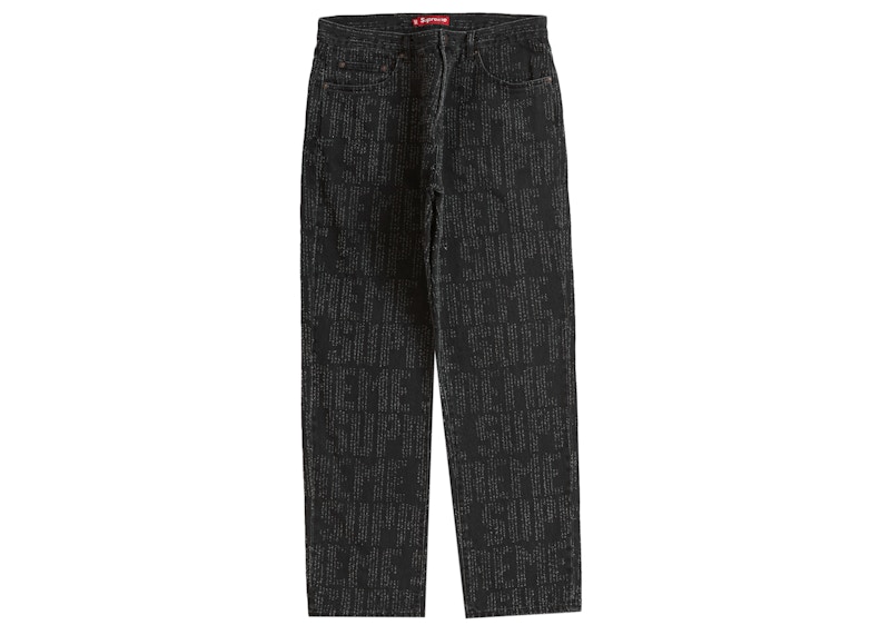 Supreme Needle Punch Regular Jean Washed Black