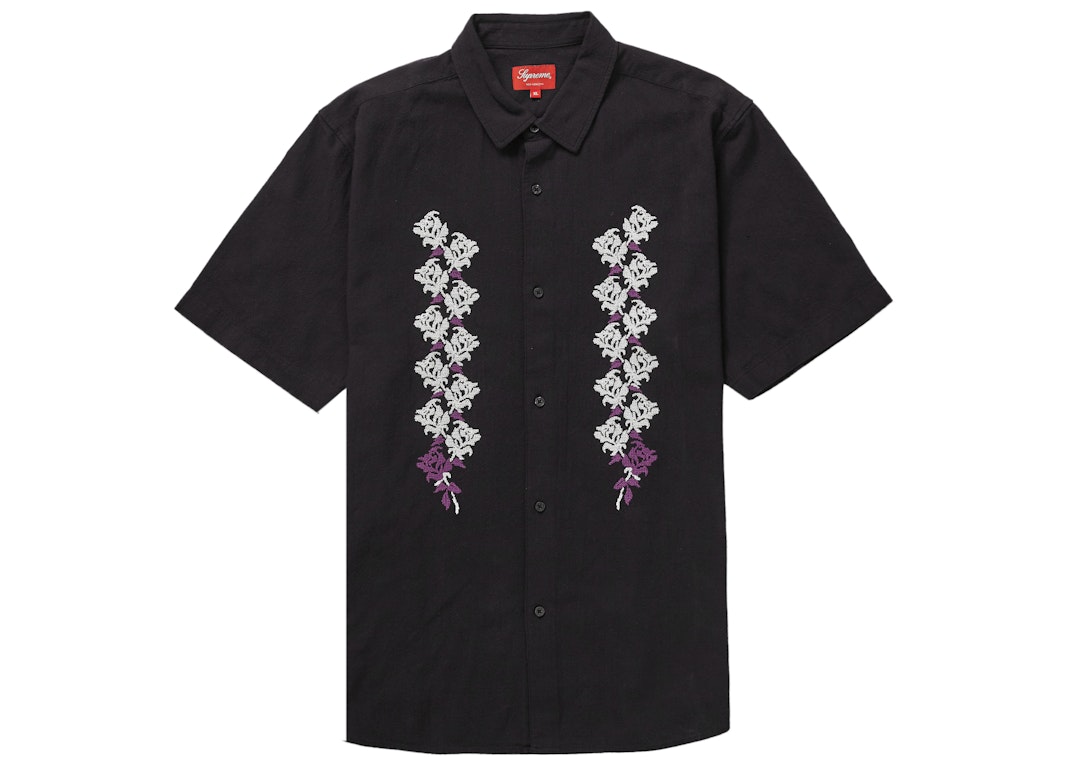 Pre-owned Supreme Needlepoint S/s Shirt Black