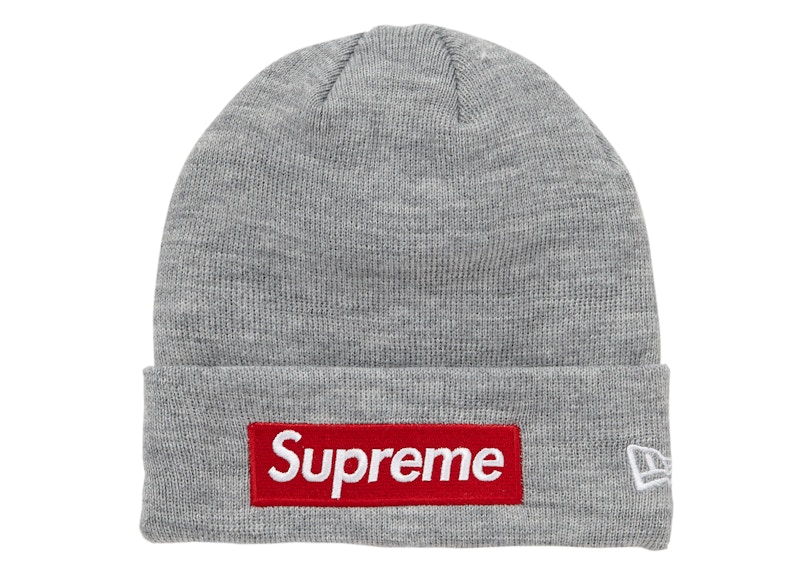 Supreme New Era Box Logo Beanie (FW18) Heather Grey - FW18 - US