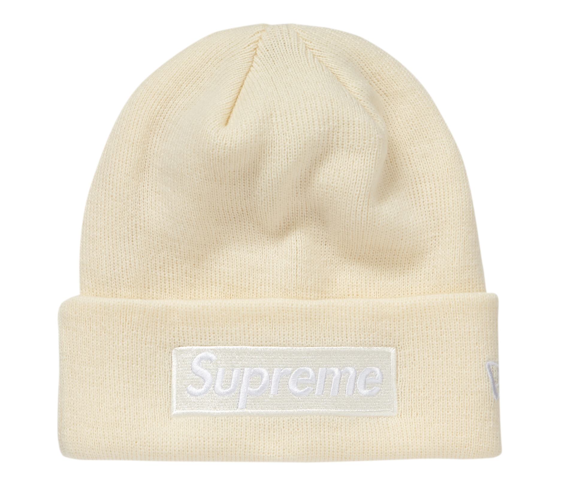 Supreme New Era Box Logo Beanie Natural帽子