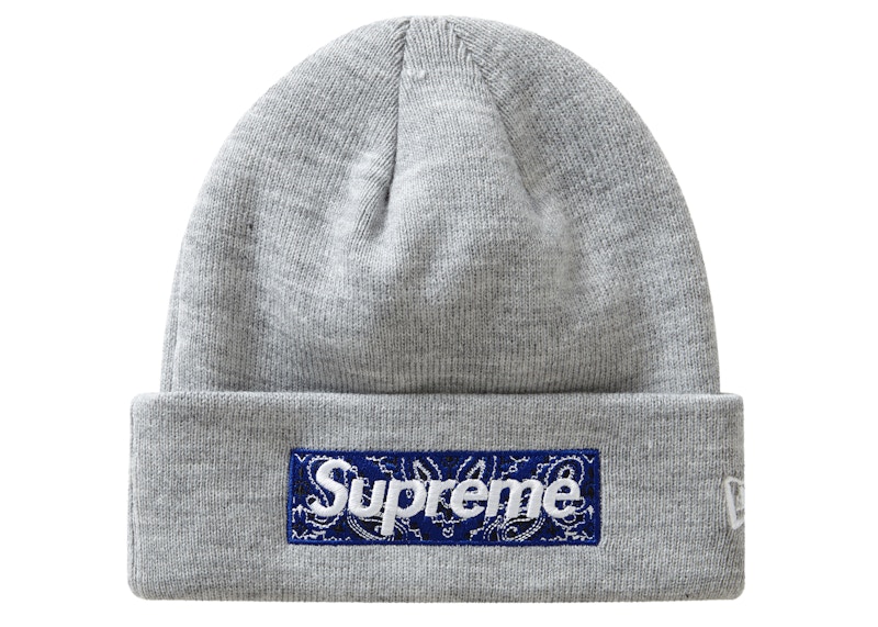 Supreme New Era Box Logo Beanie Grey - ニット帽/ビーニー