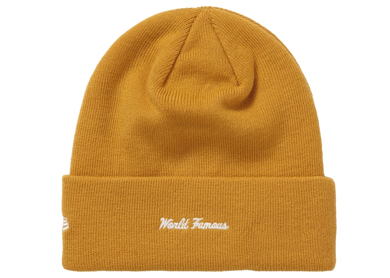 Supreme New Era Box Logo Beanie (FW21) Light Mustard