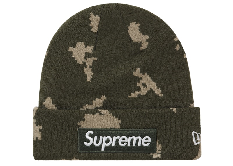 new era box logo beanie olive