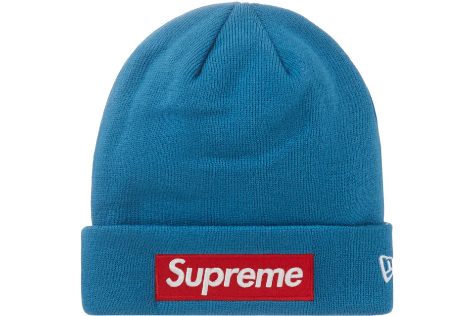 Brown and blue supreme beanie Clearance