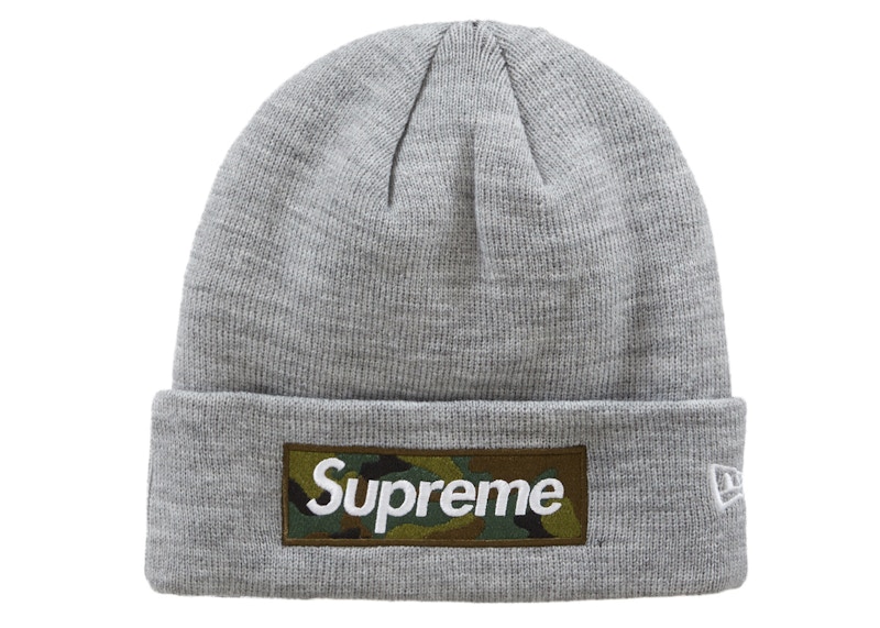 Supreme New Era Box Logo Beanie Grey