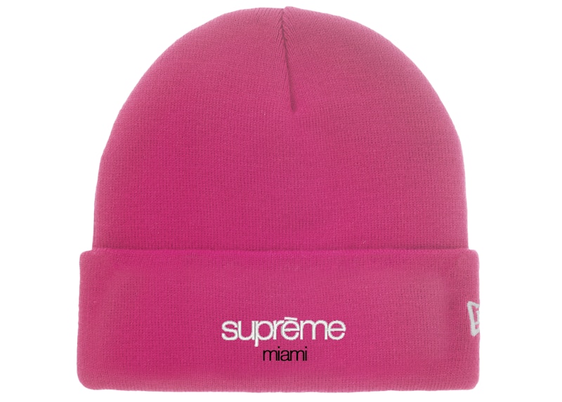 Supreme New Era Classic Logo Shop Beanie Pink - FW25 - US Supreme New Era Classic Logo Shop Beanie Pink - FW25 - US