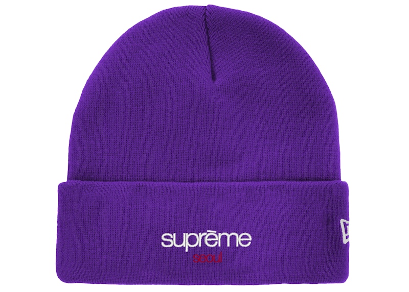 Supreme New Era Classic Logo Shop Beanie Purple - FW25 - US