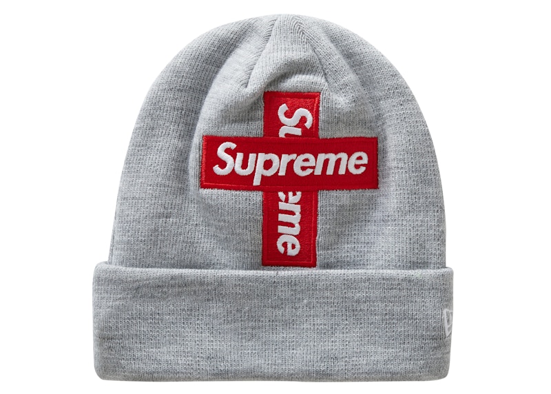 Supreme New Era Cross Box Logo Beanie Heather Grey - FW20 - JP